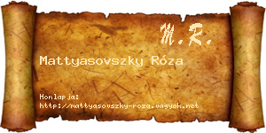 Mattyasovszky Róza névjegykártya