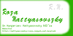 roza mattyasovszky business card